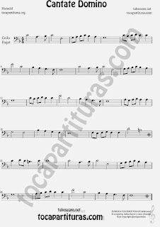  Cantate Domino Partitura de Violonchelo y Fagot Sheet Music for Cello and Bassoon Music Scores
