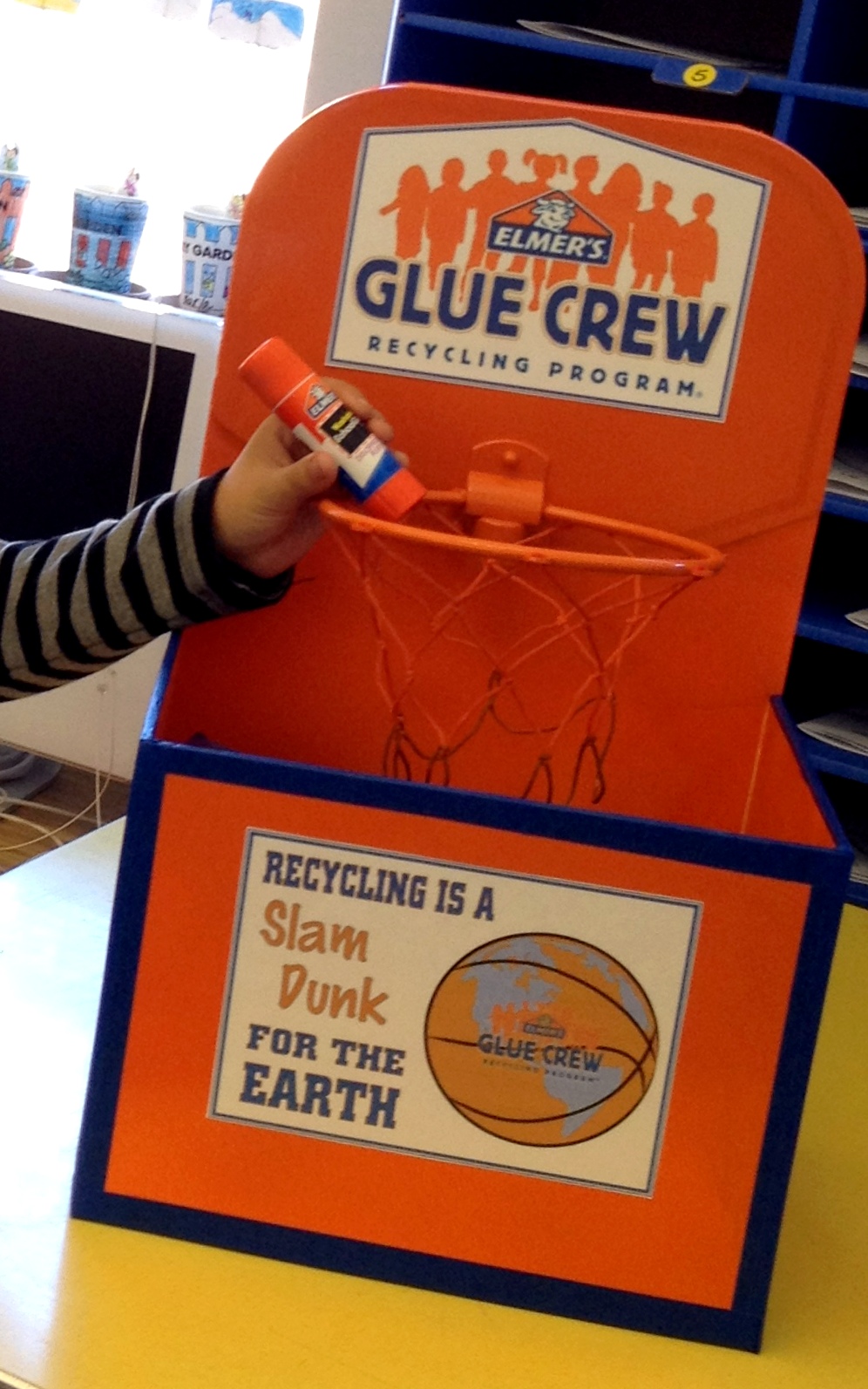 Basketballstyle Recycling Bin Elmer's Glue Crew Be Creative, Support
