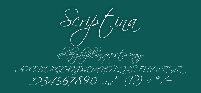 Scriptina Font Kumpulan Font Undangan - Scriptina Font