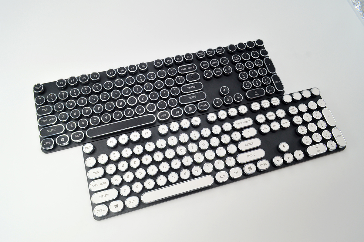 108 keys Round ABS Steampunk Antique Typewriter keycaps for mechanical