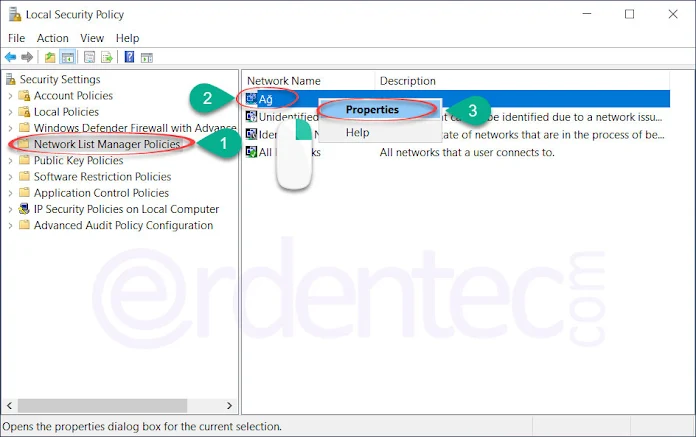 Change Current Network Location with Local Security Policy