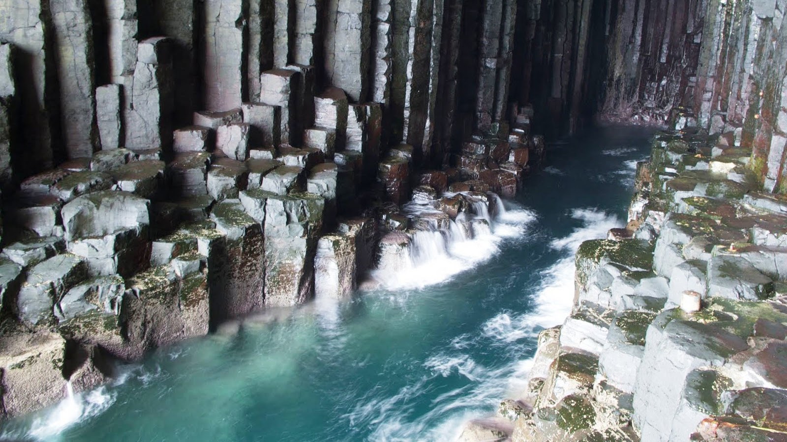 Waves echoing inside Fingal's Cave