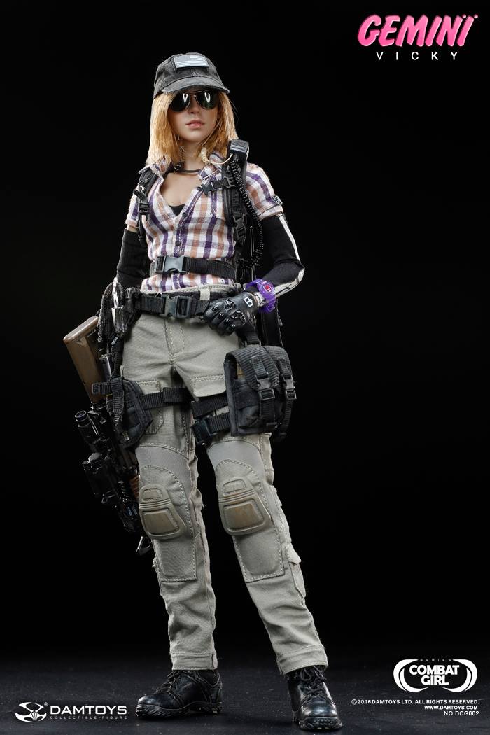 1//6 DAM DAMTOYS Combat Girl Series Gemini Vicky Short Sleeve Plaid Half Shirt