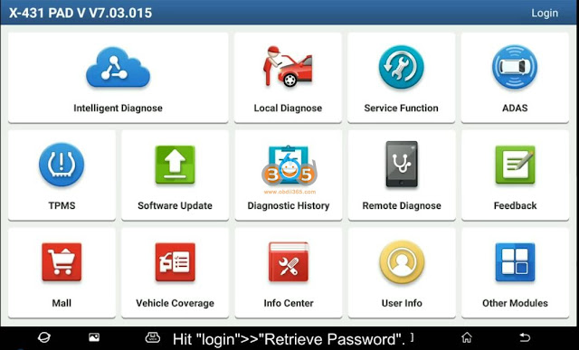 رمز عبور Launch X431 PAD V PAD VII را بازیابی کنید