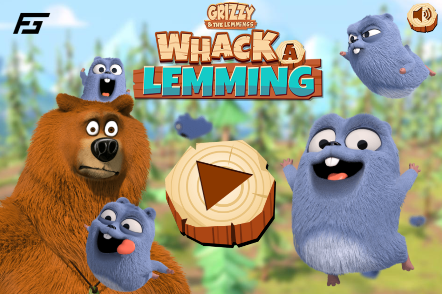Grizzy and the Lemmings Whack A Lemming HTML5 Game Forestry Games License HTML5 Games