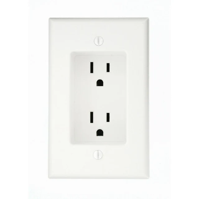 Recessed outlets for behind furniture