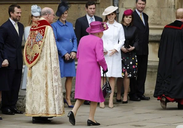 Queen Elizabeth, Kate Middleton, Countess Sophie, Lady Louise, Princess Anne, Princess Eugenie, Jack Brooksbank, Princess Beatrice