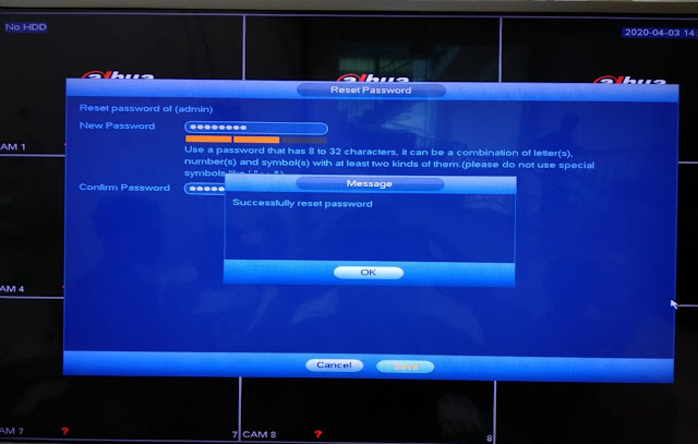 Cara reset password DVR/XVR dahua dengan mudah