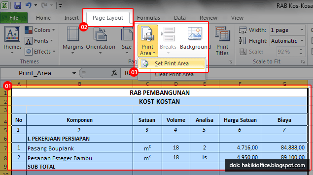 Cara Mengatur Print Area pada Ms. Excel Cara Mengatur Print Area pada Ms. Excel