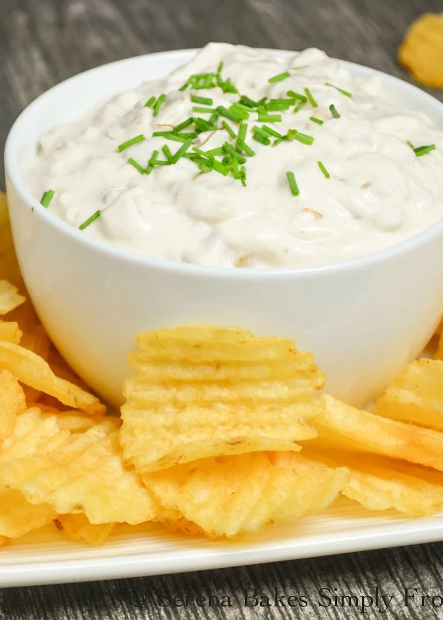 An easy to make Homemade Clam Dip recipe like Granny use to make. A favorite old fashioned dip recipe for parties from Serena Bakes Simply From Scratch