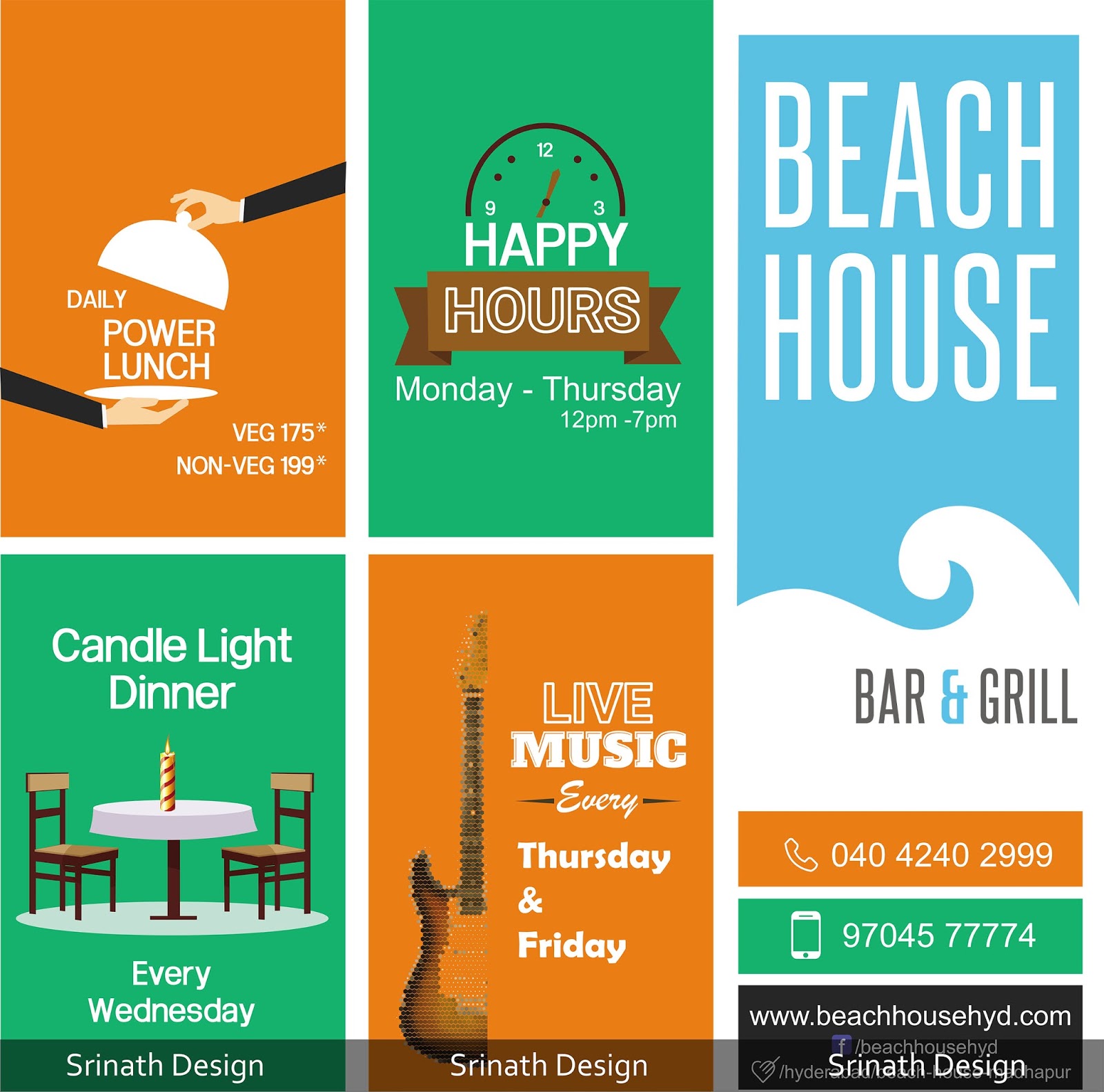 Designer Srinath Beach Restaurant Bar and Grill Hoarding Design