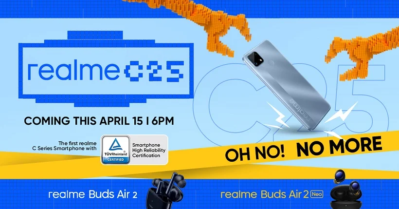 realme C25 to be launched on April 15 with Buds Air 2, Buds Air 2 Neo