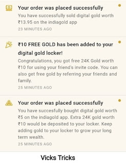 India Gold App Refer And Earn proof