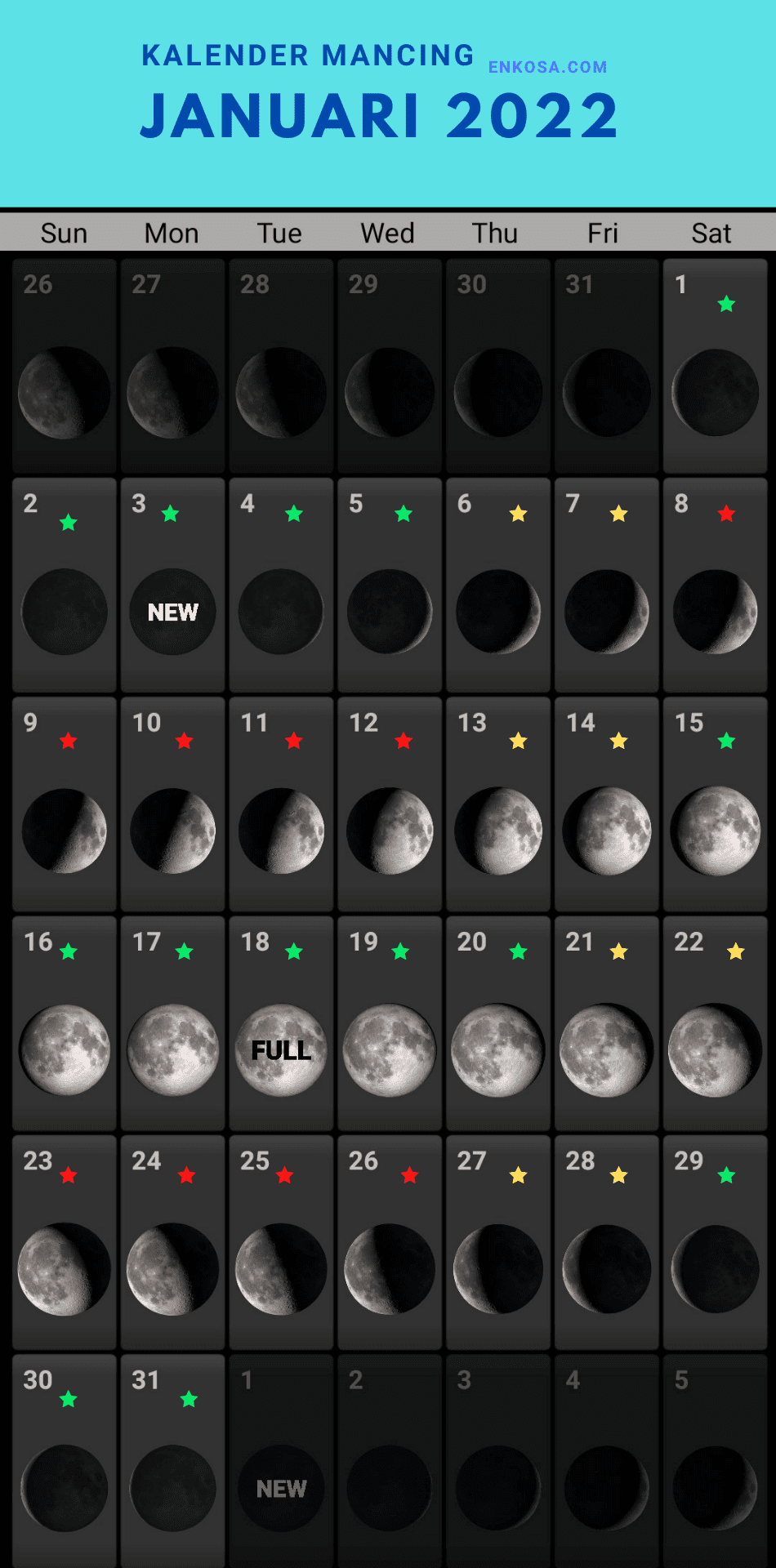 Kalender januari 2022