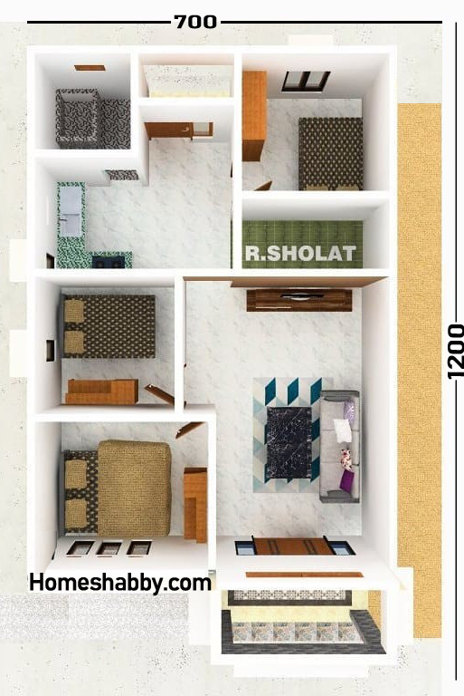 Kumpulan Desain Dan Denah Rumah Minimalis Dengan 3 Kamar Tidur Ukuran 7 X 12 M Homeshabby Com Design Home Plans Home Decorating And Interior Design