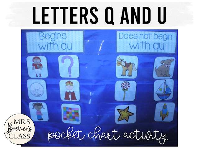 Q and U together in words learning for Kindergarten and First Grade