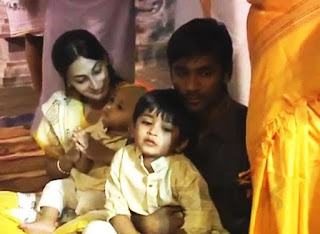 Dhanush bersama istri dan anak-anaknya