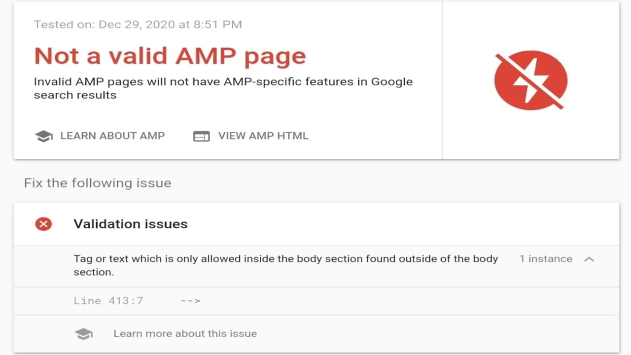 Mengatasi Error Tag Body pada Blog AMP