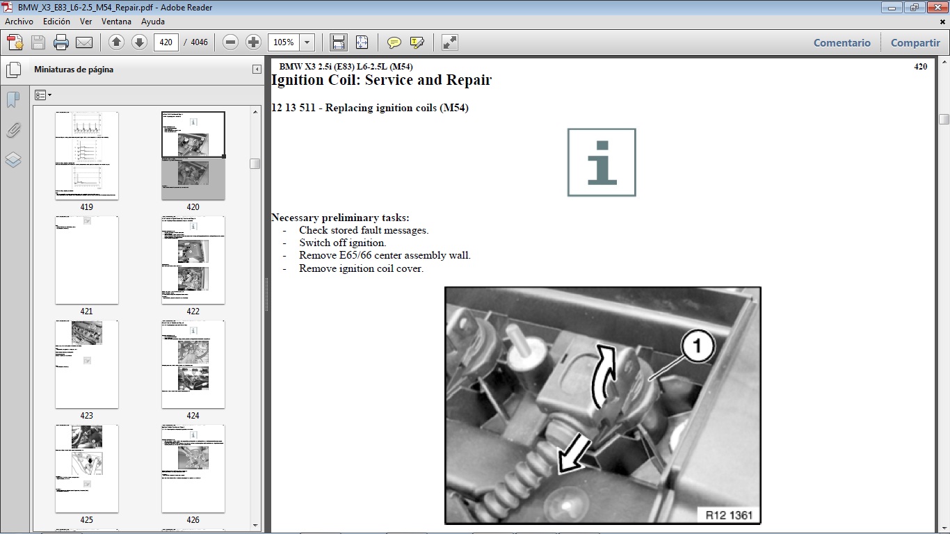 Manuales de Taller de BMW: BMW X3 chassis E83 motor L6 2.5