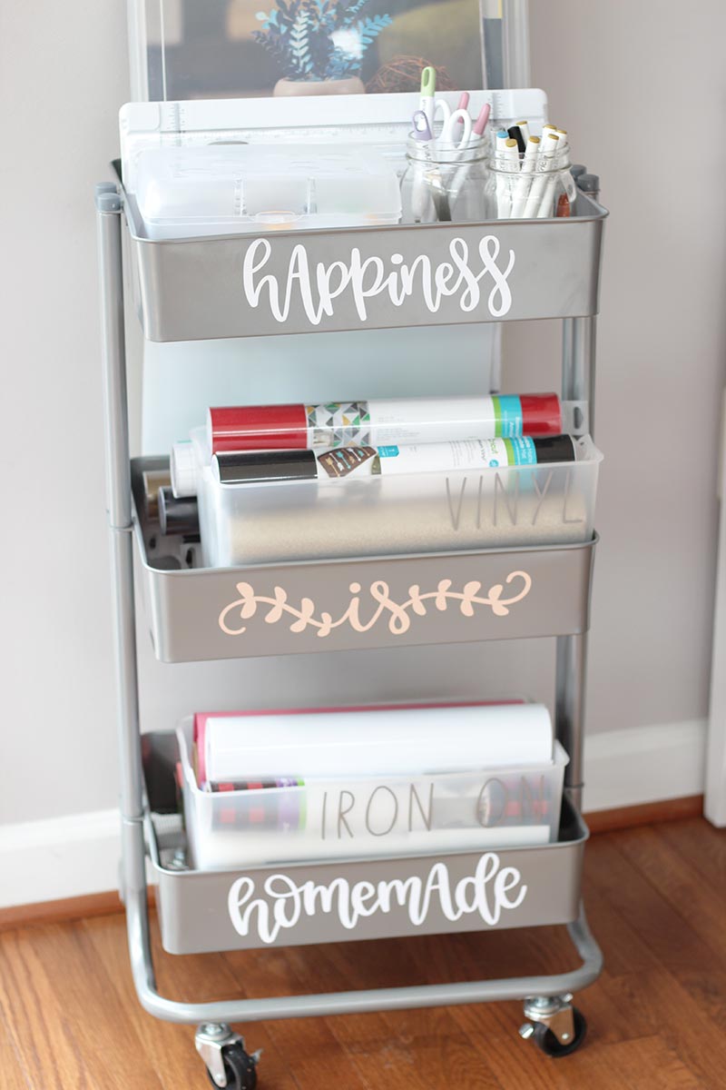 How to Organize Cricut Supplies in a Craft Cart Sunny Day Family