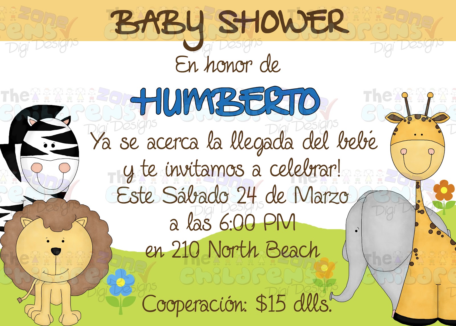 The Childrens Zone Digi Designs Invitaciones Para Baby Shower