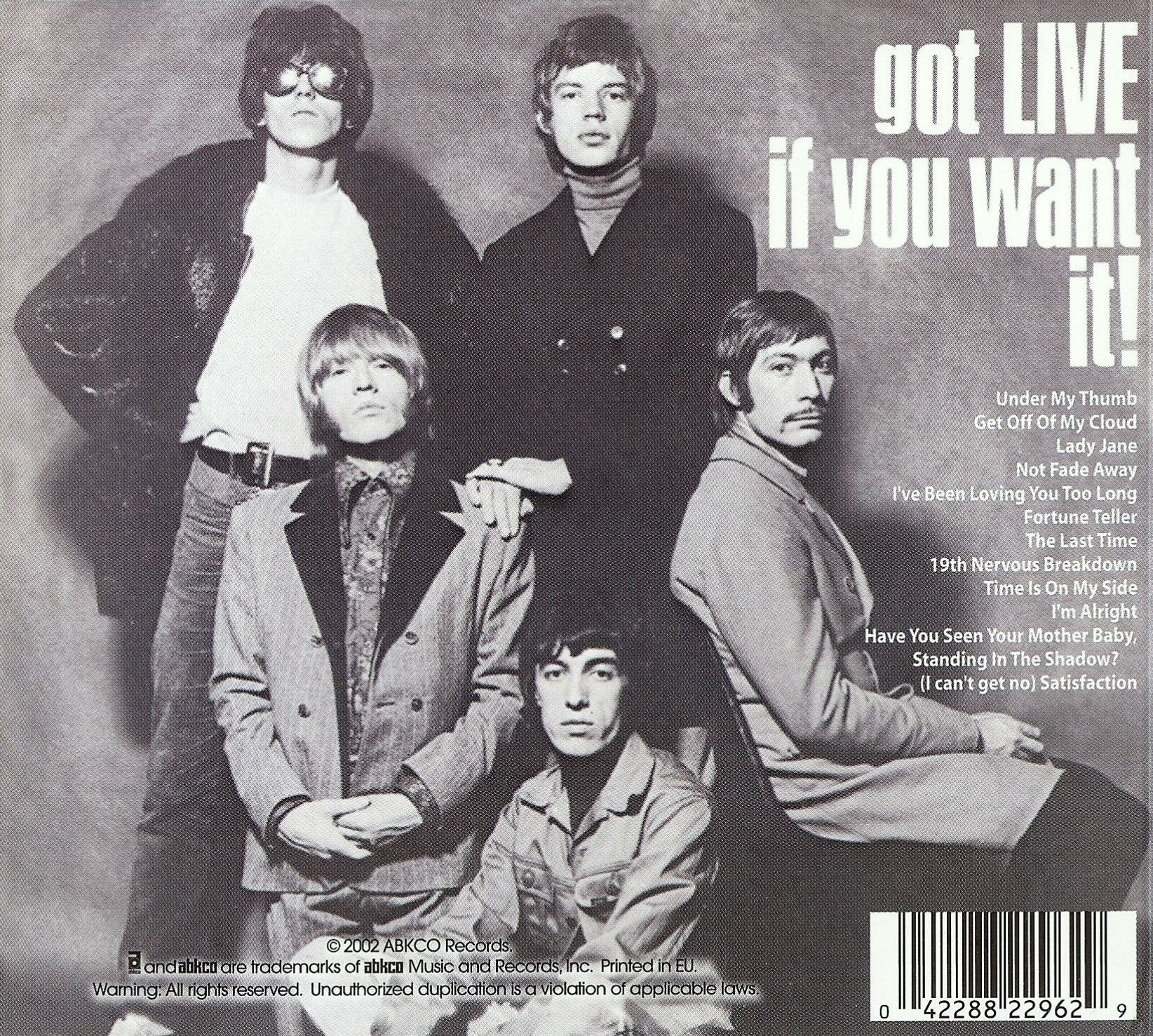 Rolling stones get. Rolling Stones 1966. Роллинг стоунз альбом 1966 Live. The Rolling Stones got Live if you want it 1966. Роллинг стоунз Live.