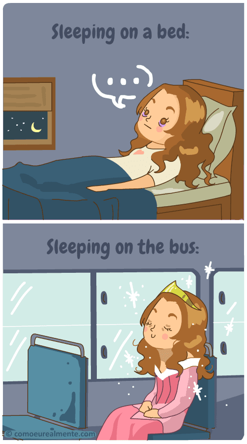 While I sometime find it hard to sleep on my bed, I sleep like a rock on the bus