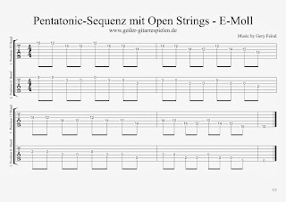 Pentatonic-Sequenz mit Open Strings.
