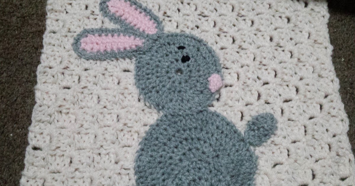 Blooming Lovely WIP Crochet Woodland Blanket Rabbit Applique