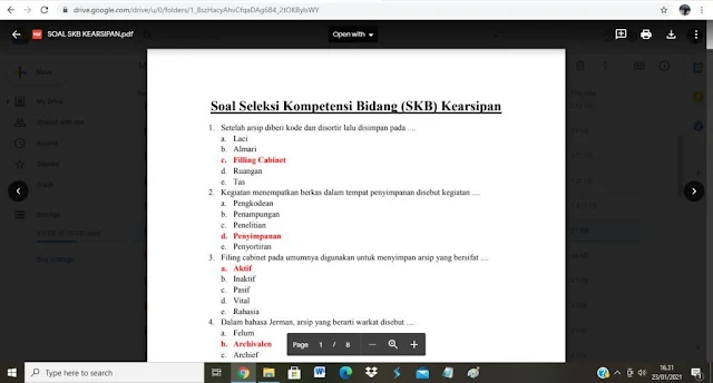 Contoh soal tes P3K Bidang Kearsipan disertai Kunci Jawaban