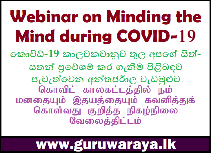 Webinar on Minding the Mind during COVID-19