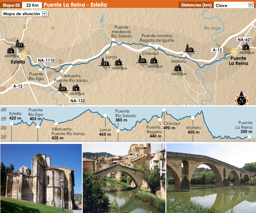 El Camino de las Estrellas Etape 5 Puente la Reina / Gares