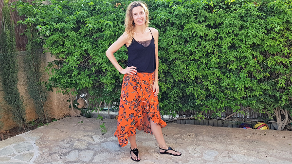 falda flores hecha a mano