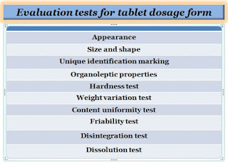 Evaluation test for tablets