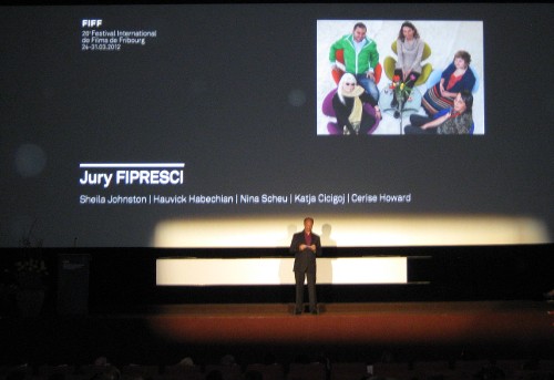 Announcement of the winner of the FIPRESCI Jury award at the 2012 FIFF