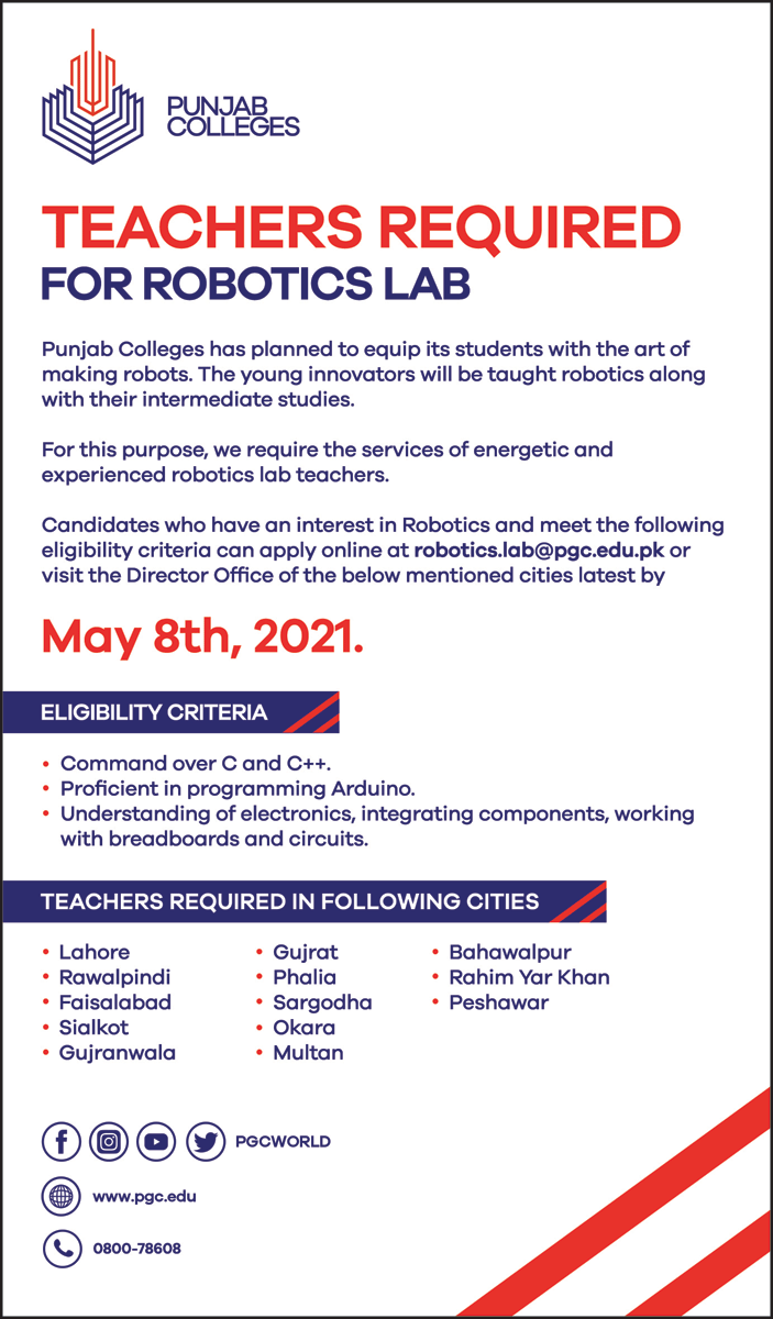 Punjab Colleges Jobs 2021 in Pakistan Punjab Colleges Jobs 2021 in Pakistan