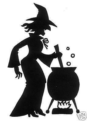 Happy Halloween Witch and cauldron pumpkin carving stencils free 