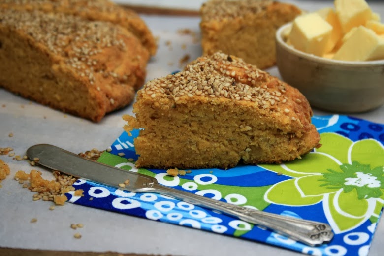 moist sweet potato scones with a sprinkling of sesamee seeds