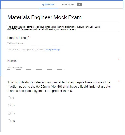 Materials Engineer Mock Exam 1 CONSTRUIRE