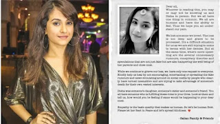 Disha Salian Disha Salian's family released a official statment on pregnancy and rumours after her suicide