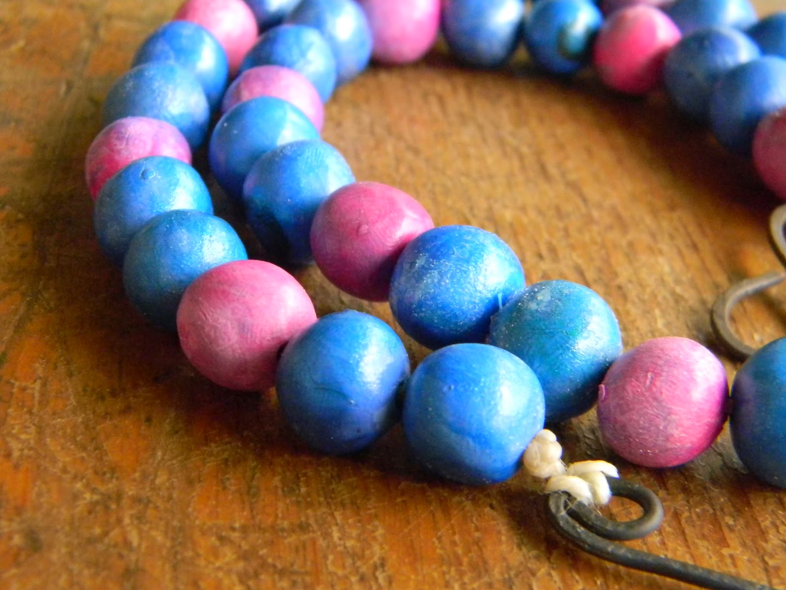 Artistic Endeavors 101 Blue and Pink Wrap Bracelet