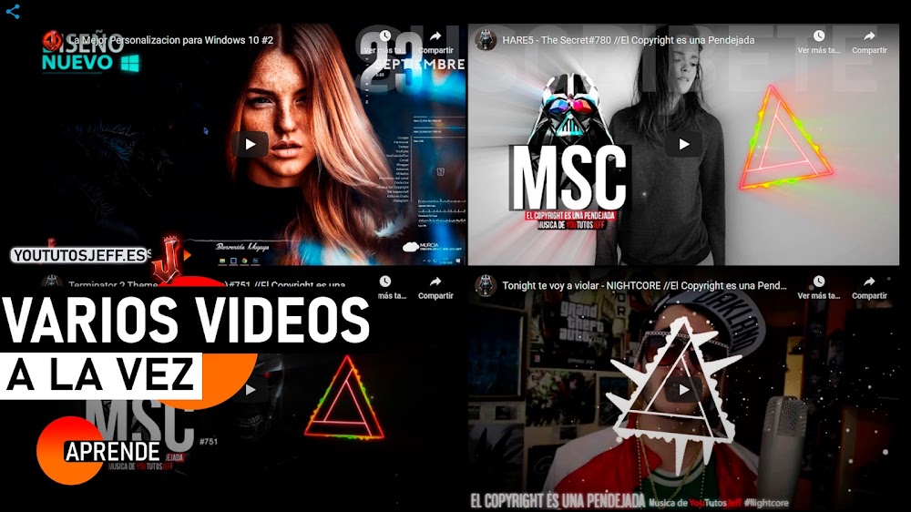 Ver Varios Videos de Youtube en una Pantalla | Mosaico de Videos