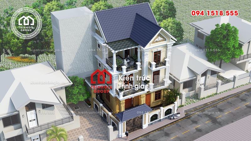 Biệt thự 3 tầng đẹp mái thái tân cổ điển nhẹ nhàng ở Hà Nội - Mã số BT2630 - Ảnh 4