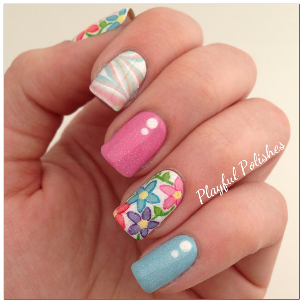 Playful Polishes: SPRING NAIL ART USING SINFUL COLORS SUGAR RUSH