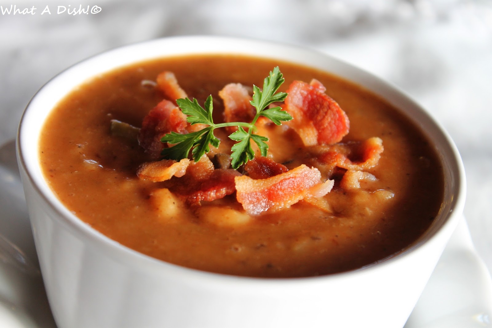 What A Dish! Homemade Bean & Bacon Soup