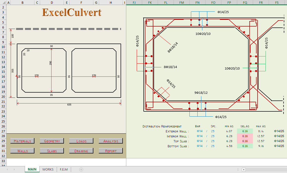 box culvert design excel sheet software