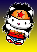 Hello Kitty in Wonderwoman costume