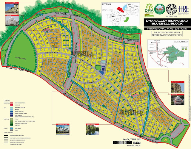DHA Valley Islamabad Bluebell Block Map