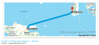 Gambar 3.19 Peta Jarak Surabaya — Makasar www.simplenews.me