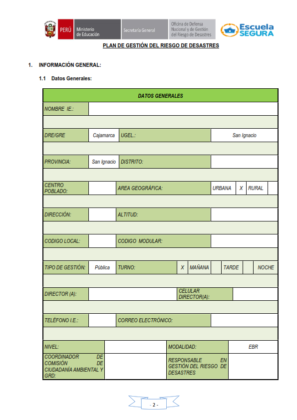 plan de gestion y riesgos